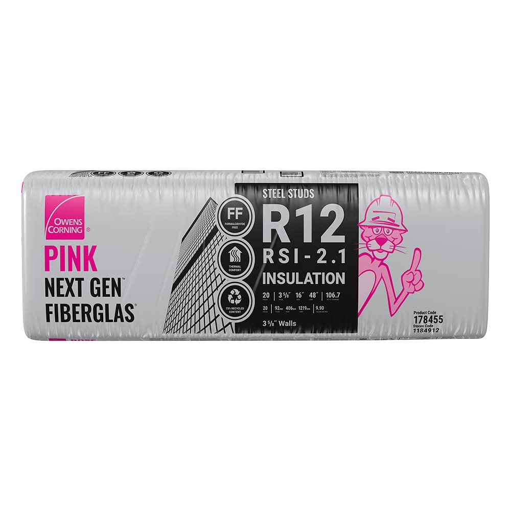 OWENS CORNING Fibreglass Next Gen R-12 Thermal Insulation 3 5/8 in. x 16 in.