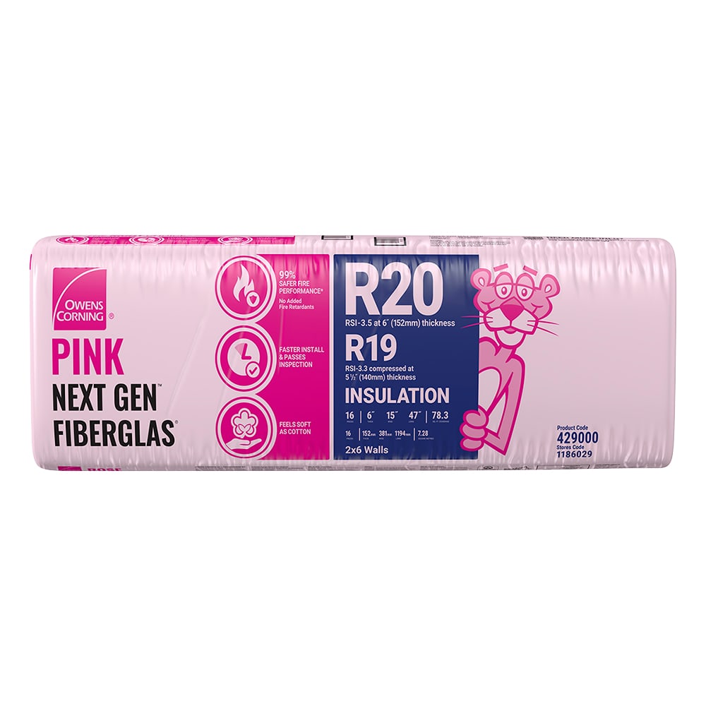 OWENS CORNING Fibreglass Next Gen R-20 Thermal Insulation 6 in. x 15 in. Jumbo