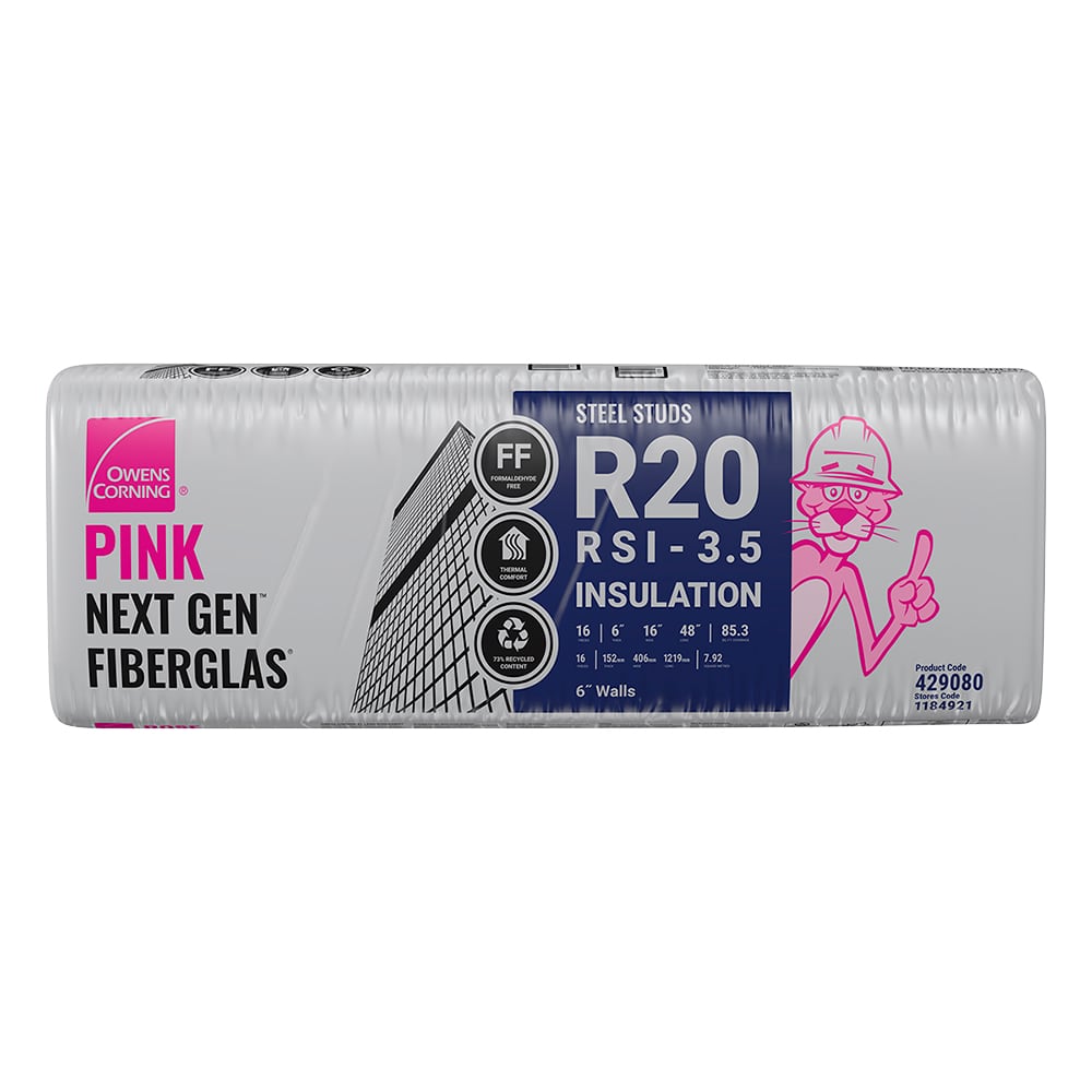 OWENS CORNING Fibreglass Next Gen R-20 Thermal Insulation 6 in. x 16 in.