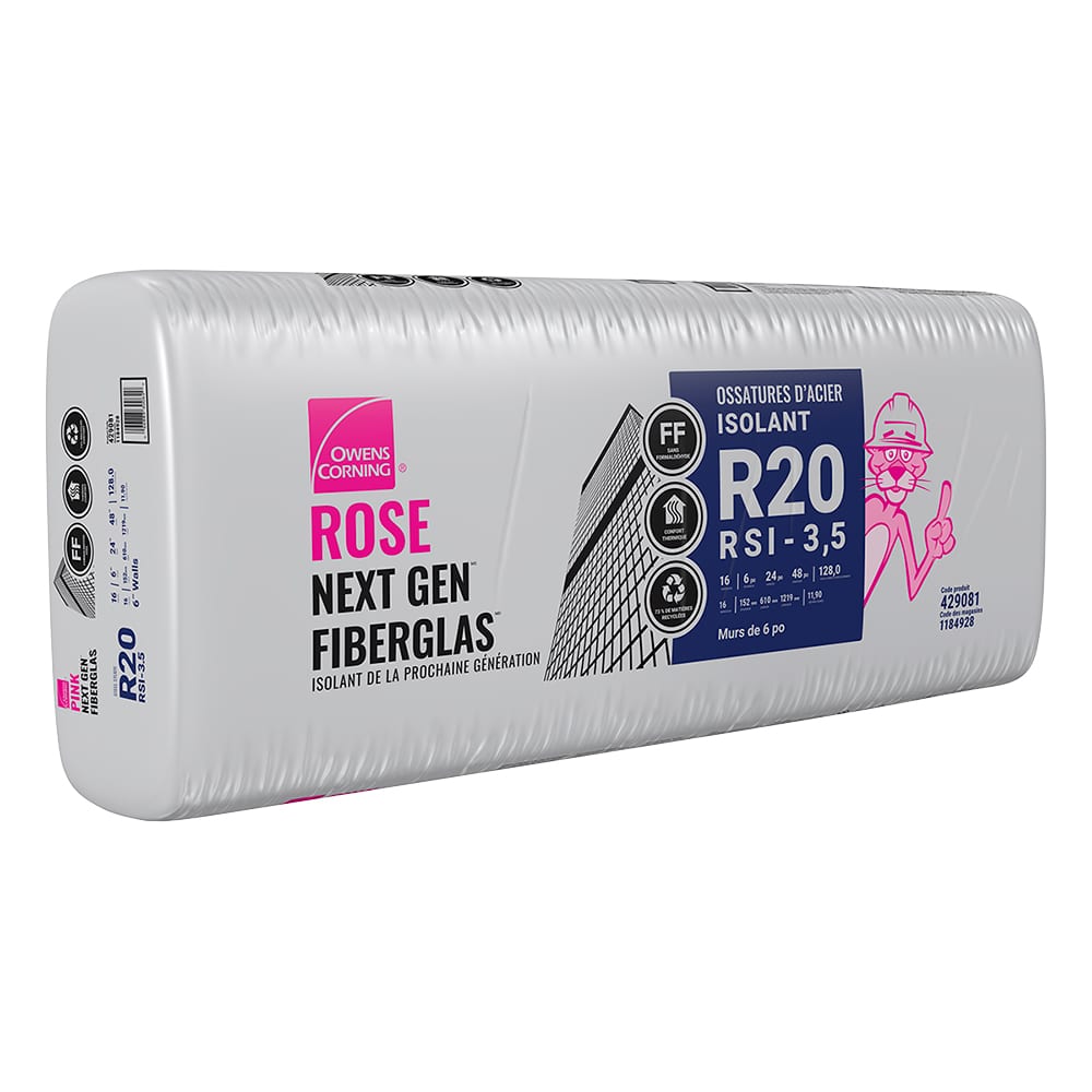 OWENS CORNING Fibreglass Next Gen R-20 Thermal Insulation 6 in. x 24 in.