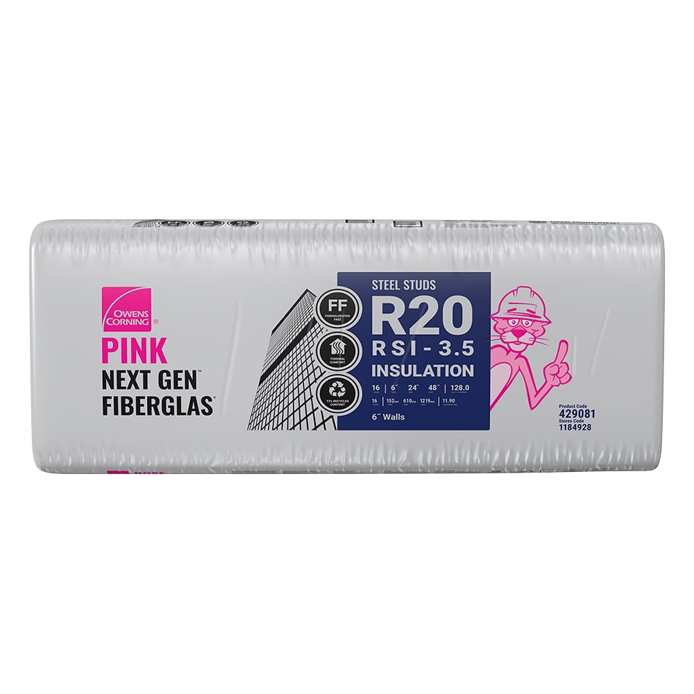 OWENS CORNING Fibreglass Next Gen R-20 Thermal Insulation 6 in. x 24 in.