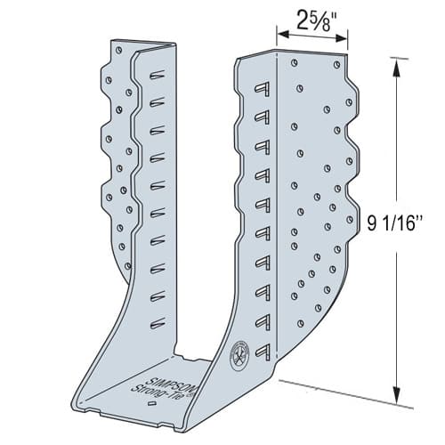 Étrier de poutre en lamellé-collé 3 1/2 po x 9 1/4 po (série HGUS)