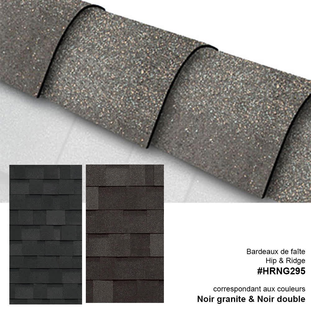 Bardeaux de faîte Hip & Ridge 12 noir granit et noir double