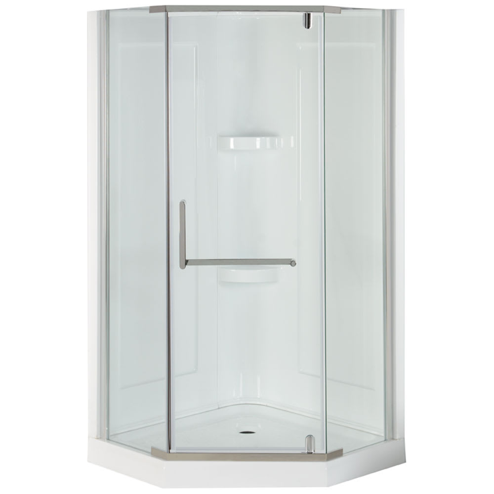 TASSILI Beaufort Neo-Angle Corner Shower 38&nbsp;in. Clear Glass Chrome Finish