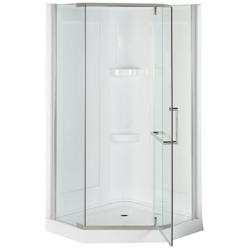 TASSILI Beaufort Neo-Angle Corner Shower 38&nbsp;in. Clear Glass Chrome Finish