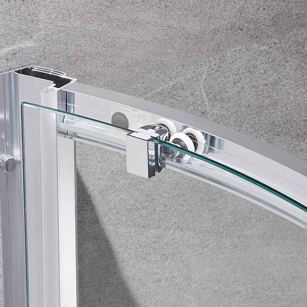 Douche en coin ronde Claire verre clair finition chrome 38&nbsp;po