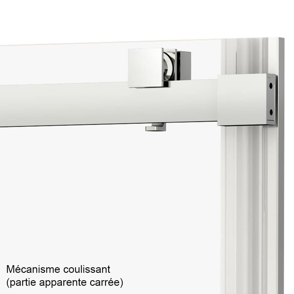 Porte de douche coulissante Alaska finition carrée chrome 48&nbsp;po TASSILI SUPRA