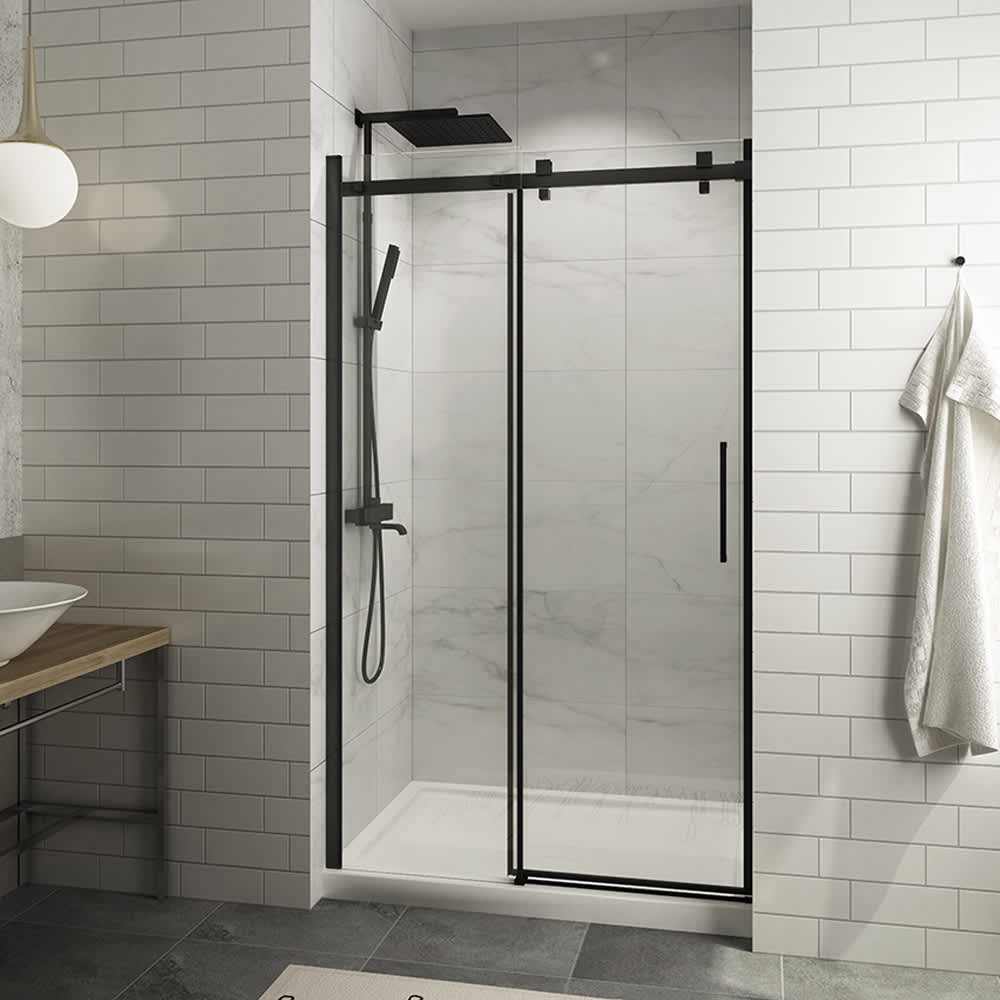 Porte de douche coulissante Alaska finition carrée noire 60&nbsp;po TASSILI SUPRA