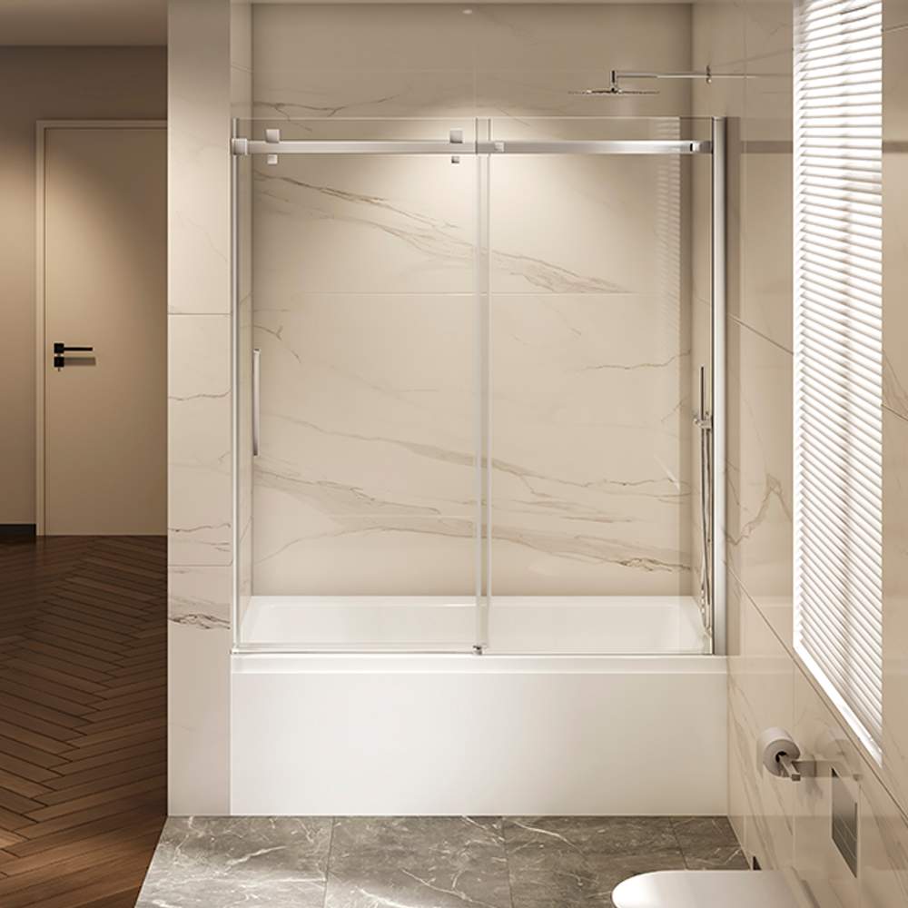 Porte de baignoire-douche Alaska finition carrée chrome 60&nbsp;po TASSILI SUPRA