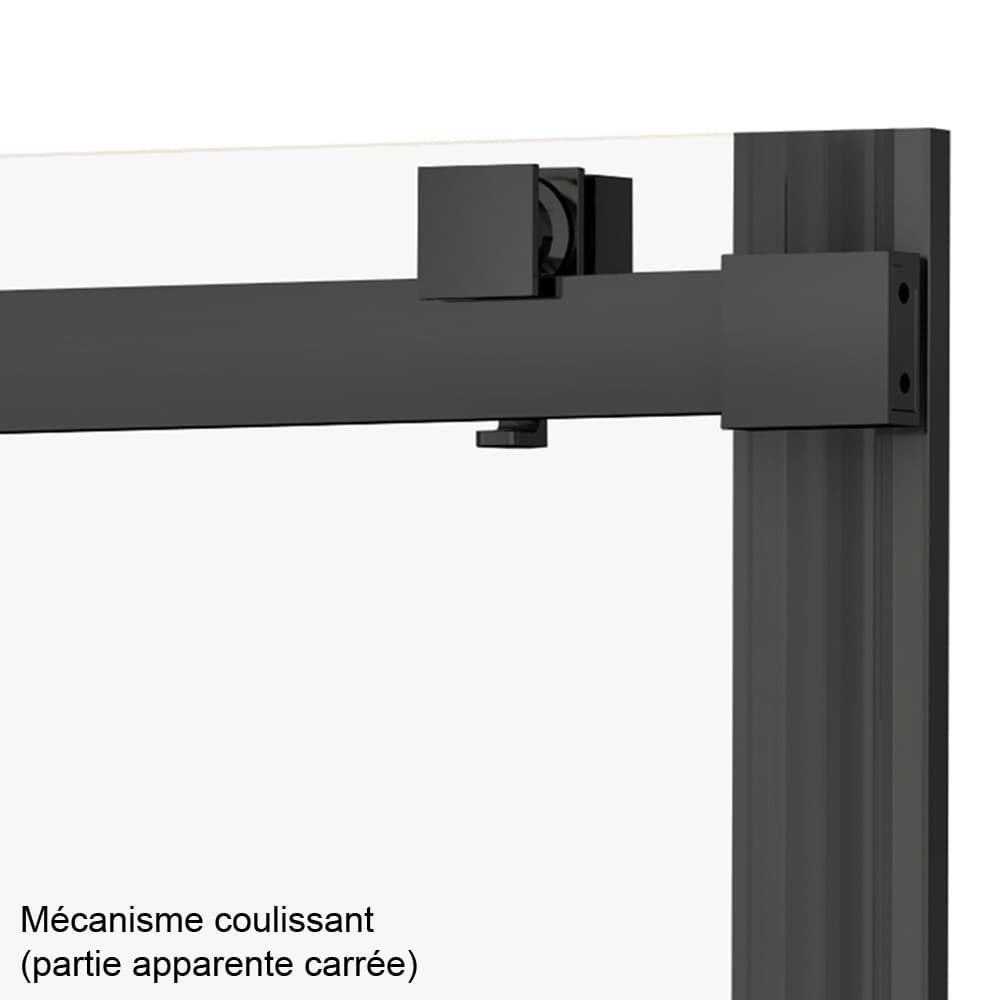 Porte de baignoire-douche Alaska finition carrée noire 60&nbsp;po TASSILI SUPRA