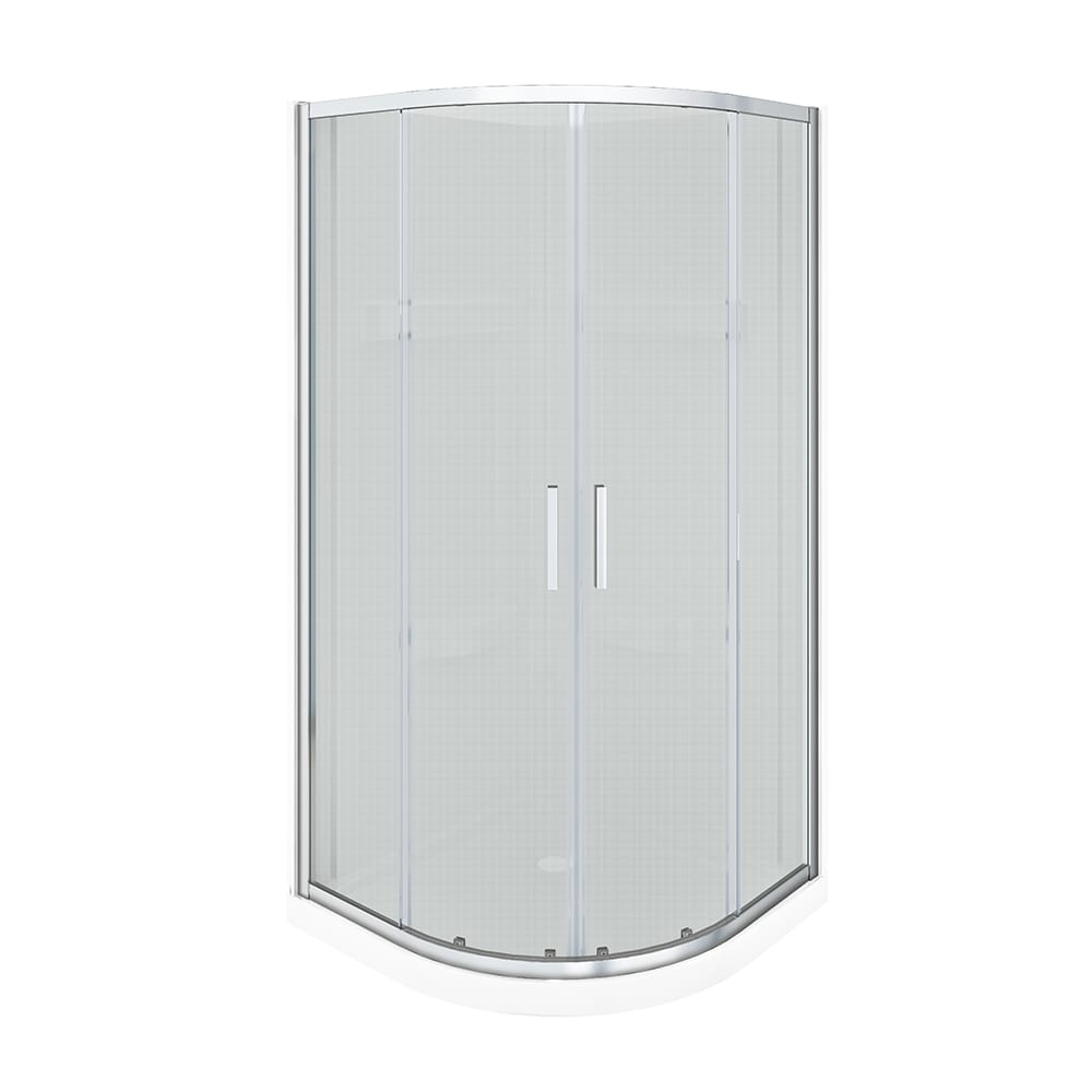 Douche en coin néo-ronde Norvège verre givré finition chrome 34&nbsp;po TASSILI