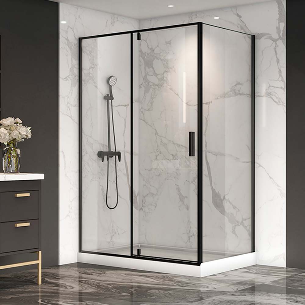 Douche en coin Labrador finition noire 48&nbsp;po&nbsp;x&nbsp;32&nbsp;po TASSILI SUPRA