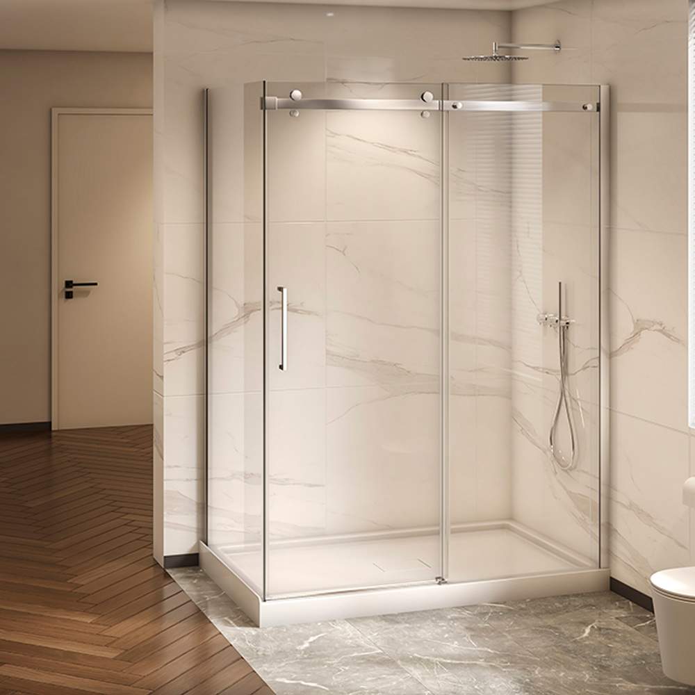 TASSILI SUPRA Alaska Corner Shower Round Finish Chrome 60 in x 32 in