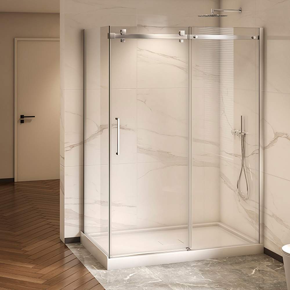 TASSILI SUPRA Alaska Corner Shower Square Finish Chrome 60 in x 36 in