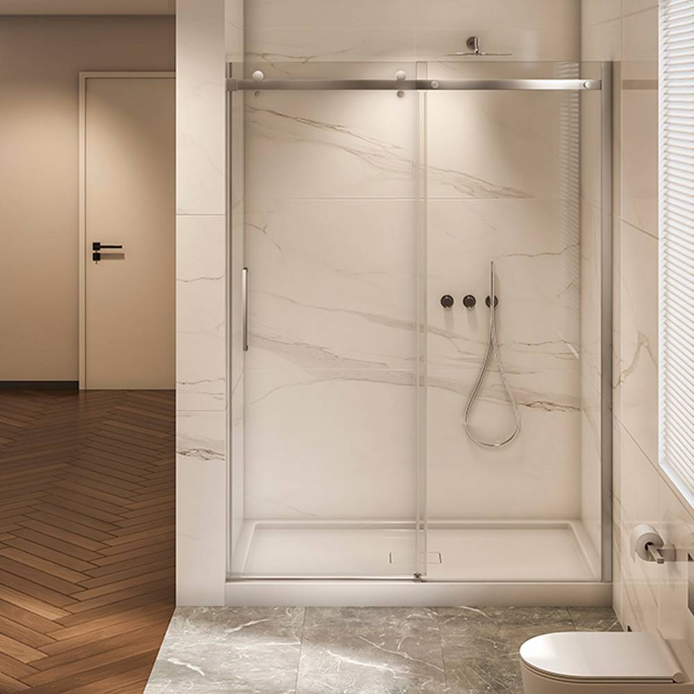 Douche en alcôve Alaska finition ronde chrome 60 po x 36 po TASSILI SUPRA