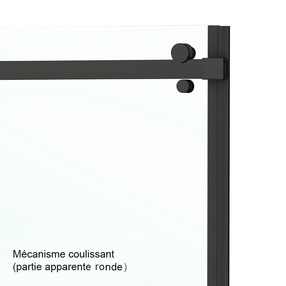 Douche en coin Alaska à base surbaissée finition ronde noire 60&nbsp;po&nbsp;x&nbsp;32&nbsp;po TASSILI SUPRA