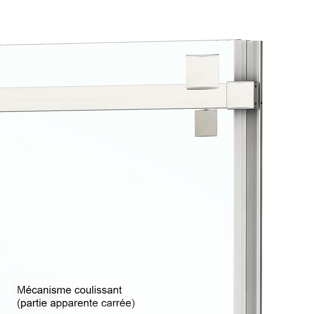 TASSILI SUPRA Alaska Low Base Alcove Shower Square Finish Chrome 60&nbsp;in&nbsp;x&nbsp;36&nbsp;in