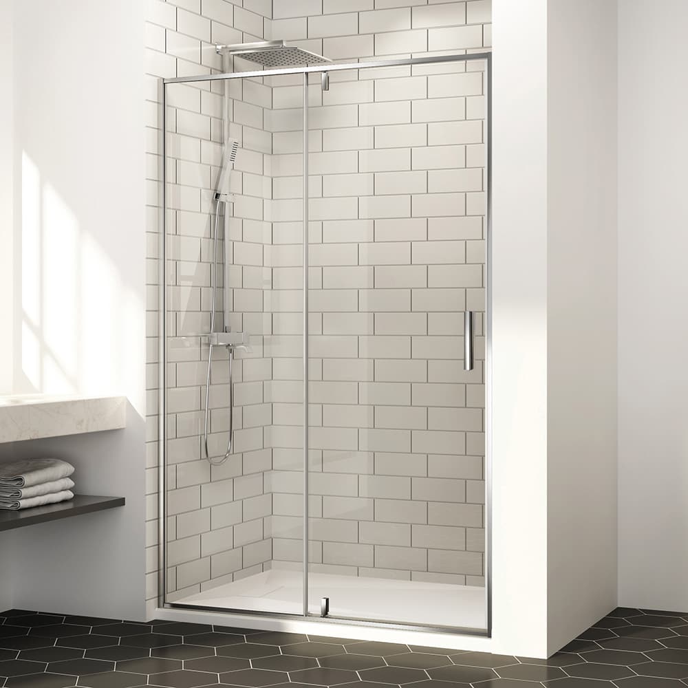 Douche en alcôve Labrador à base surbaissée, finition chrome 48&nbsp;po&nbsp;x&nbsp;32&nbsp;po TASSILI SUPRA