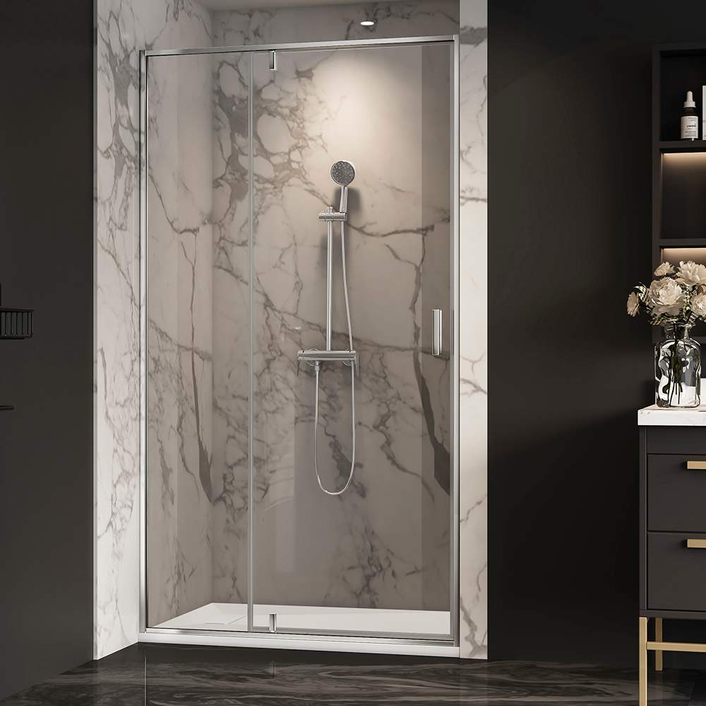 TASSILI SUPRA Labrador Low Base Alcove Shower Chrome Finish 48&nbsp;in&nbsp;x&nbsp;32&nbsp;in