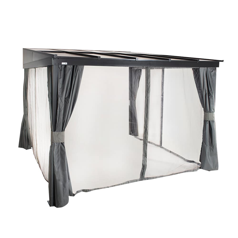 Abri soleil mural en aluminium et polycarbonate Pompano 10&nbsp;pi&nbsp;x&nbsp;12&nbsp;pi