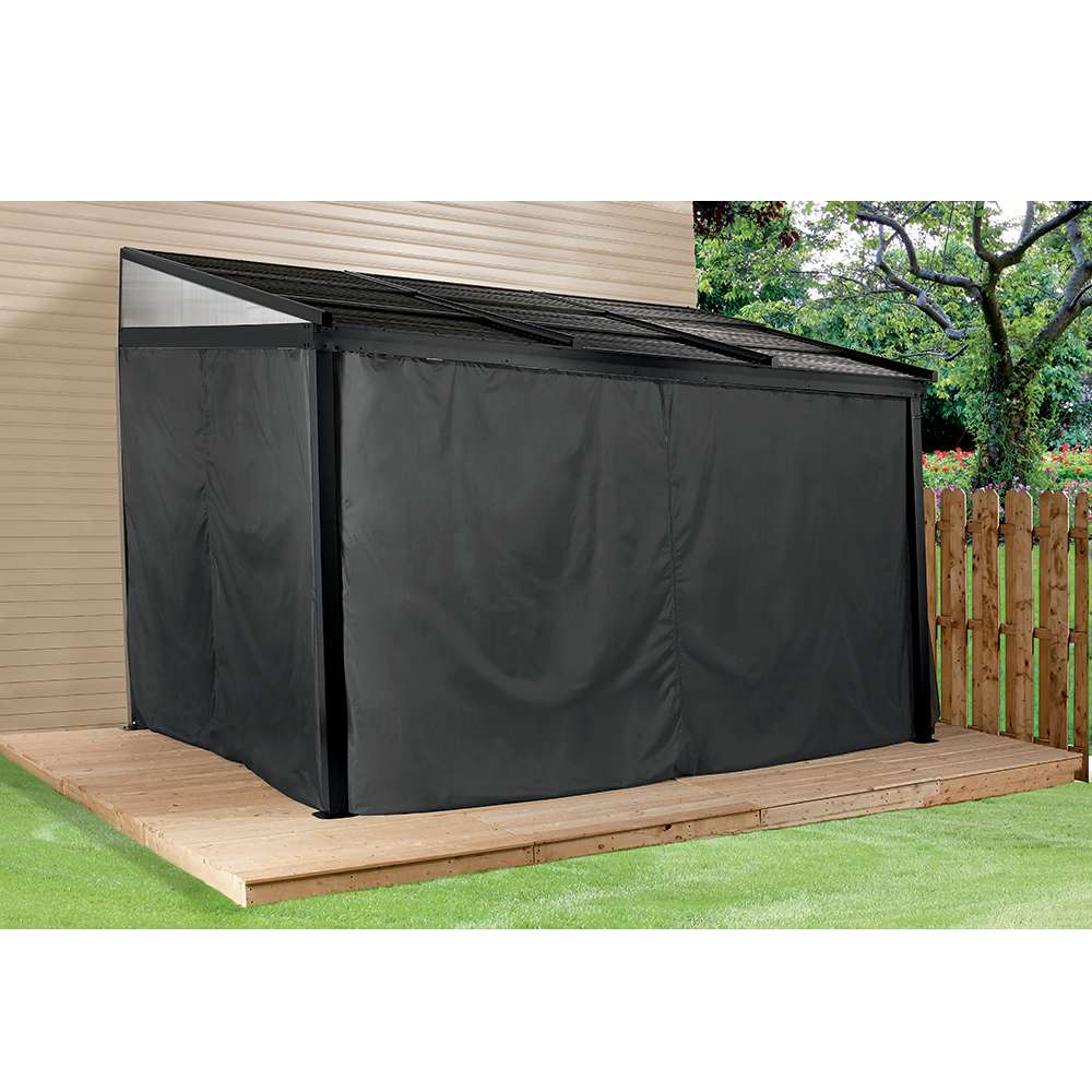 Abri soleil mural en aluminium et acier Francfort anthracite 10&nbsp;pi&nbsp;x&nbsp;12&nbsp;pi