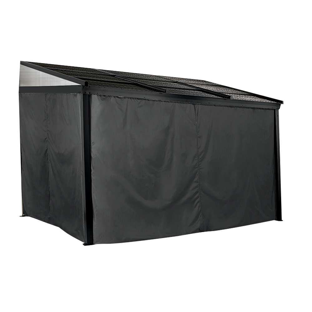 Abri soleil mural en aluminium et acier Francfort anthracite 10&nbsp;pi&nbsp;x&nbsp;12&nbsp;pi