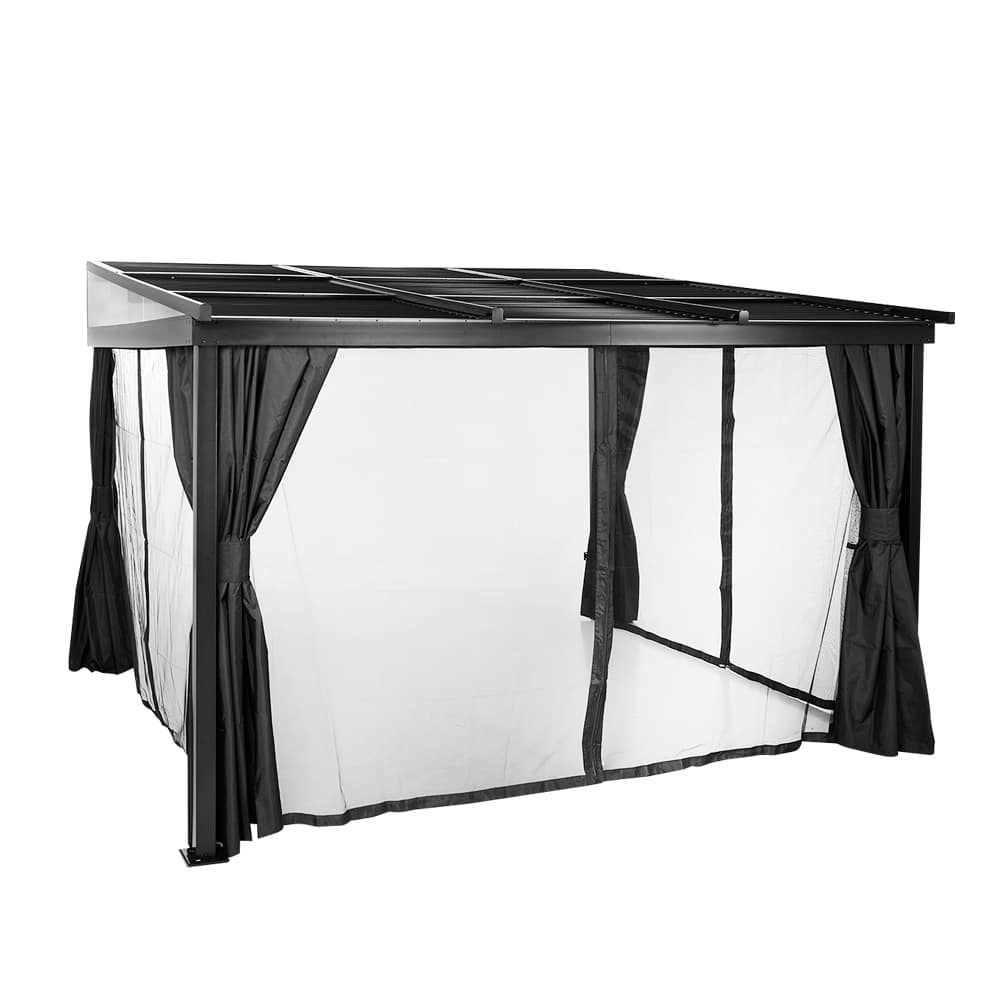Abri soleil mural en aluminium et acier Francfort anthracite 10&nbsp;pi&nbsp;x&nbsp;12&nbsp;pi