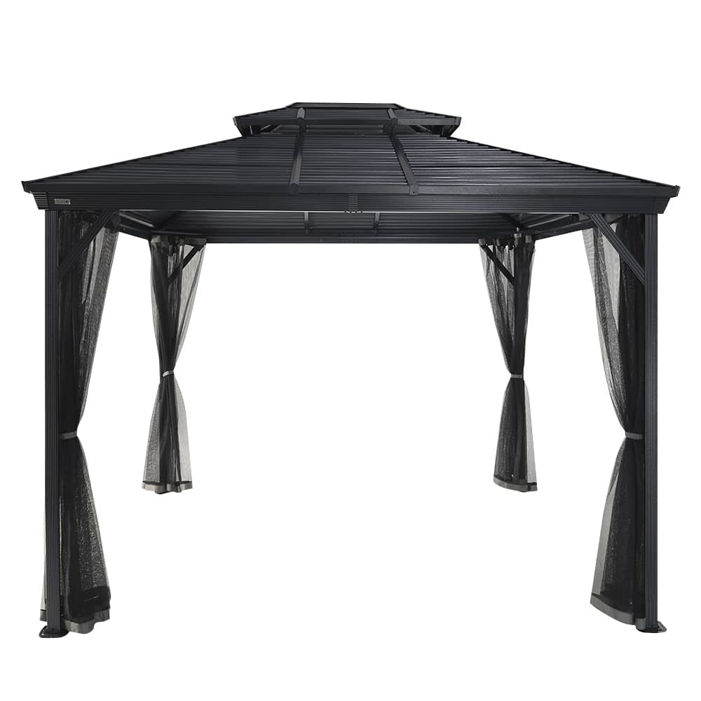 Abri soleil en aluminium et acier Ventura II gris 10&nbsp;pi&nbsp;x&nbsp;10&nbsp;pi