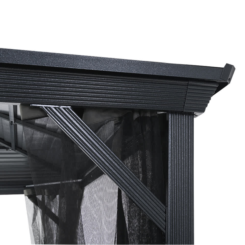 Abri soleil en aluminium et acier Ventura II gris 10&nbsp;pi&nbsp;x&nbsp;10&nbsp;pi