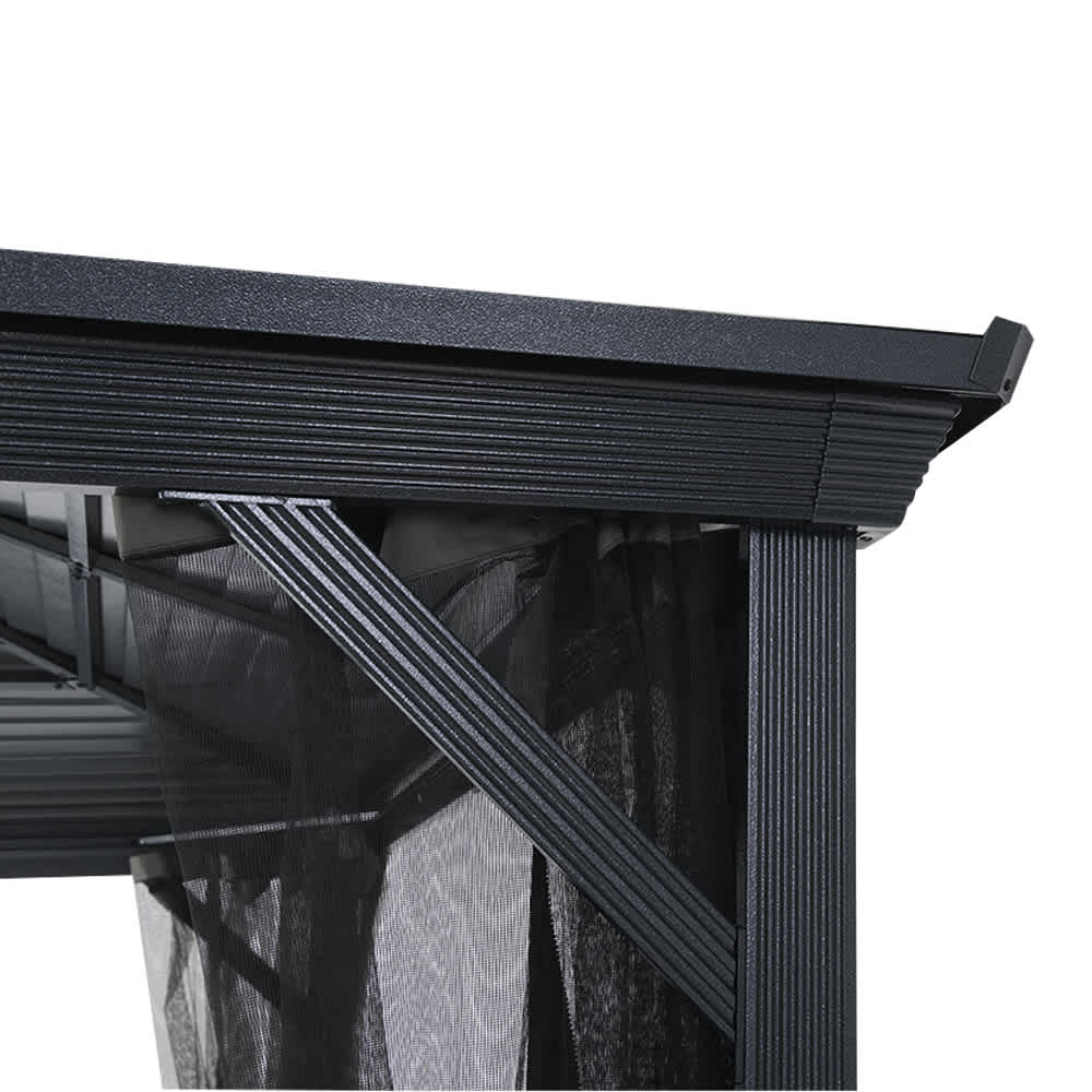 Abri soleil en aluminium et acier Ventura II gris 10&nbsp;pi&nbsp;x&nbsp;12&nbsp;pi