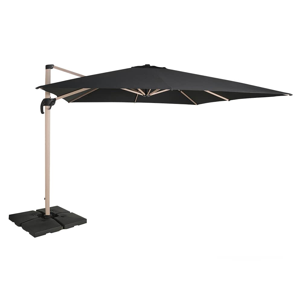 Parasol déporté en aluminium noir 9 pi 8 po x 9 pi 8 po VERTUO