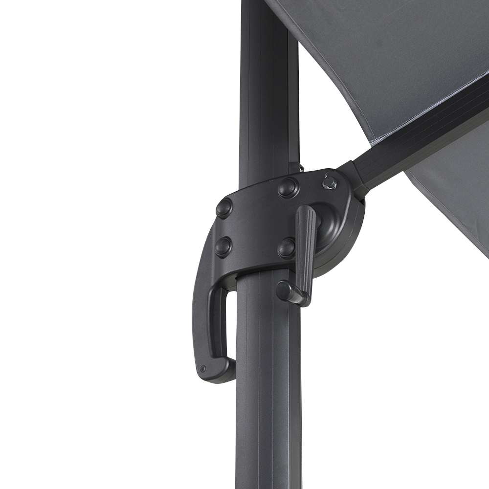 Parasol déporté en aluminium gris 9 pi 8 po x 9 pi 8 po VERTUO
