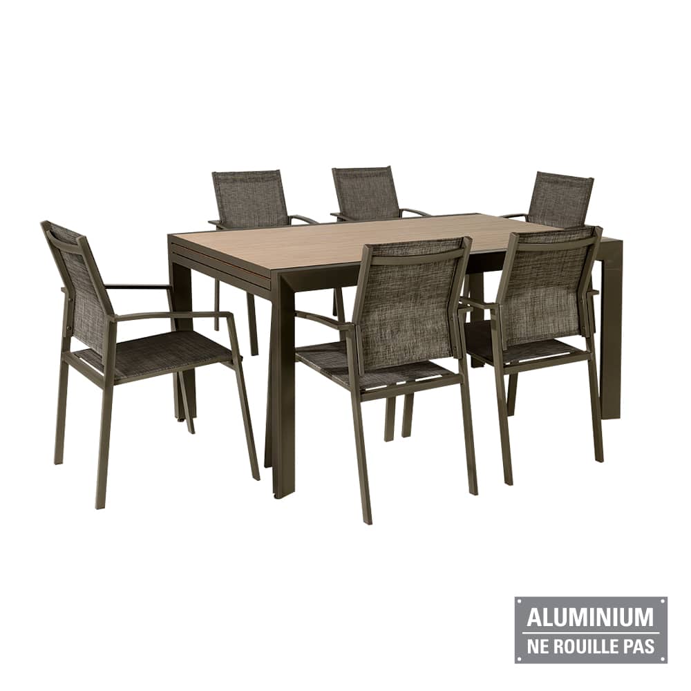 Ensemble de meubles de jardin California 6 places VERTUO