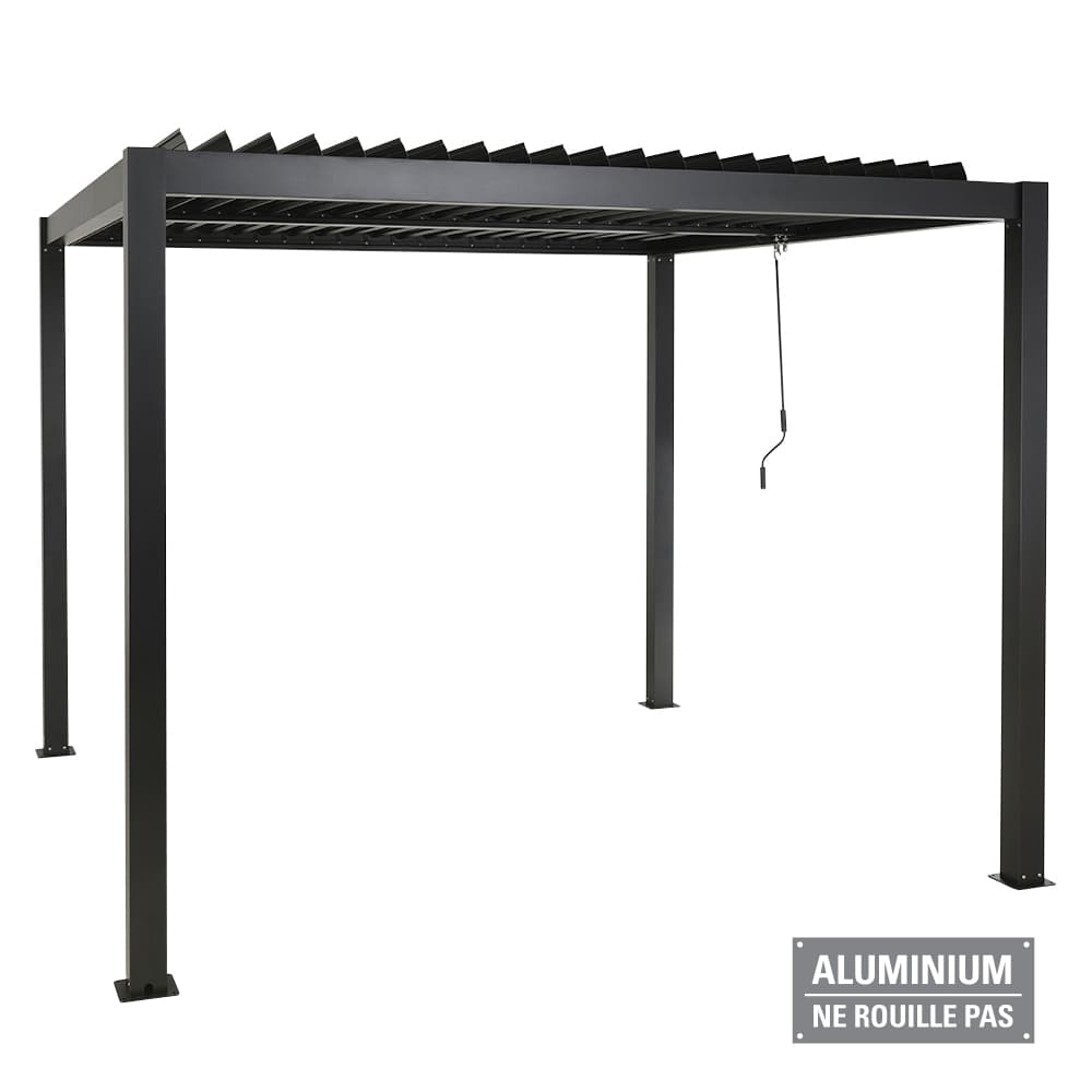 Pergola en aluminium Solis noire 10 pi x 13 pi VERTUO