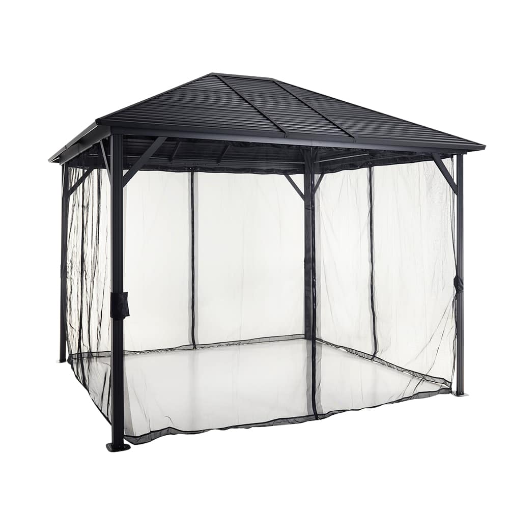 Abri soleil en aluminium et acier Tofino noir 10&nbsp;pi&nbsp;x&nbsp;10&nbsp;pi