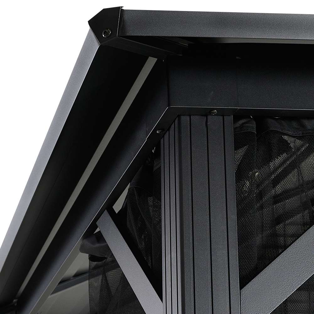 Abri soleil en aluminium et acier Tofino noir 10&nbsp;pi&nbsp;x&nbsp;10&nbsp;pi