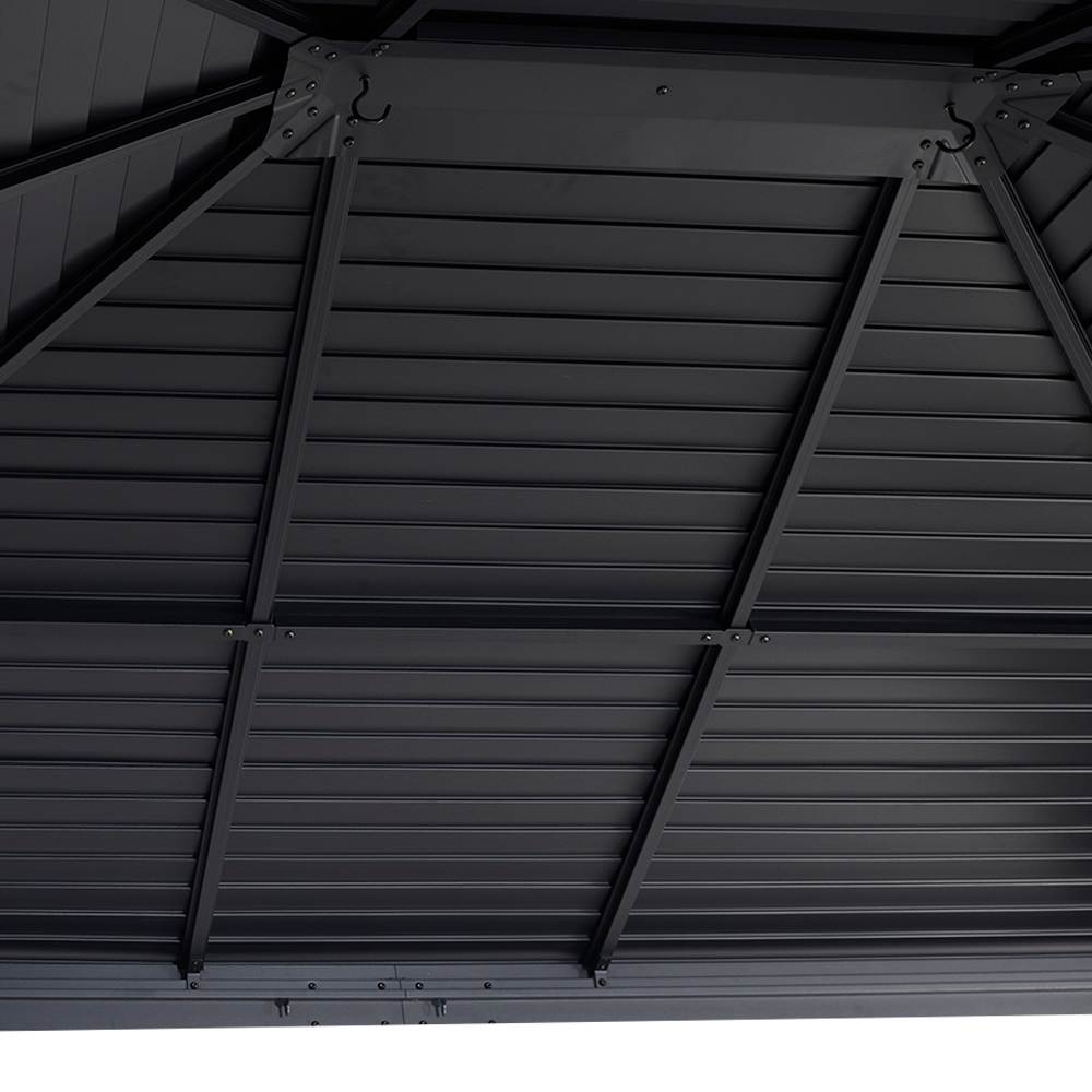 Abri soleil en aluminium et acier Tofino noir 10&nbsp;pi&nbsp;x&nbsp;10&nbsp;pi