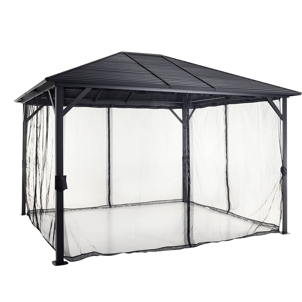 Tofino Black Aluminum and Steel Sun Shelter 10&nbsp;ft.&nbsp;x&nbsp;12&nbsp;ft.