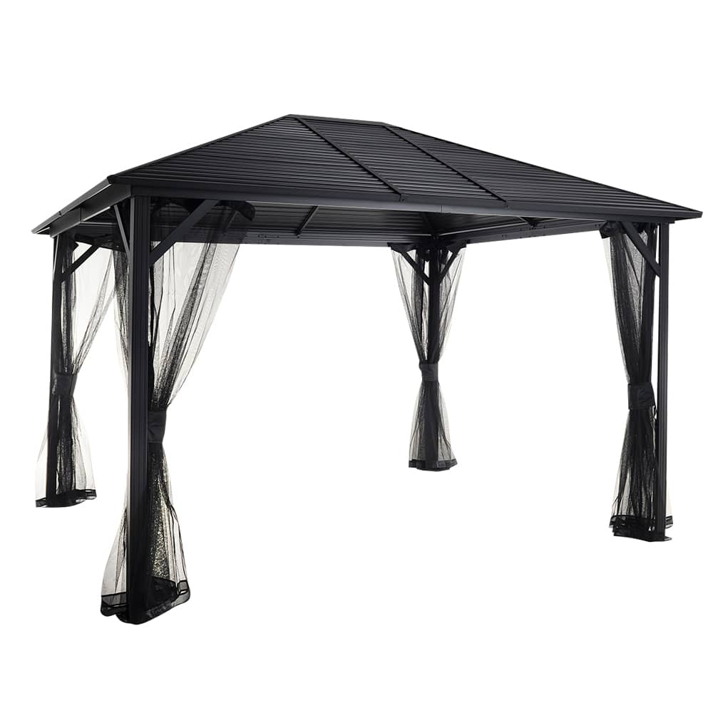 Tofino Black Aluminum and Steel Sun Shelter 10&nbsp;ft.&nbsp;x&nbsp;12&nbsp;ft.