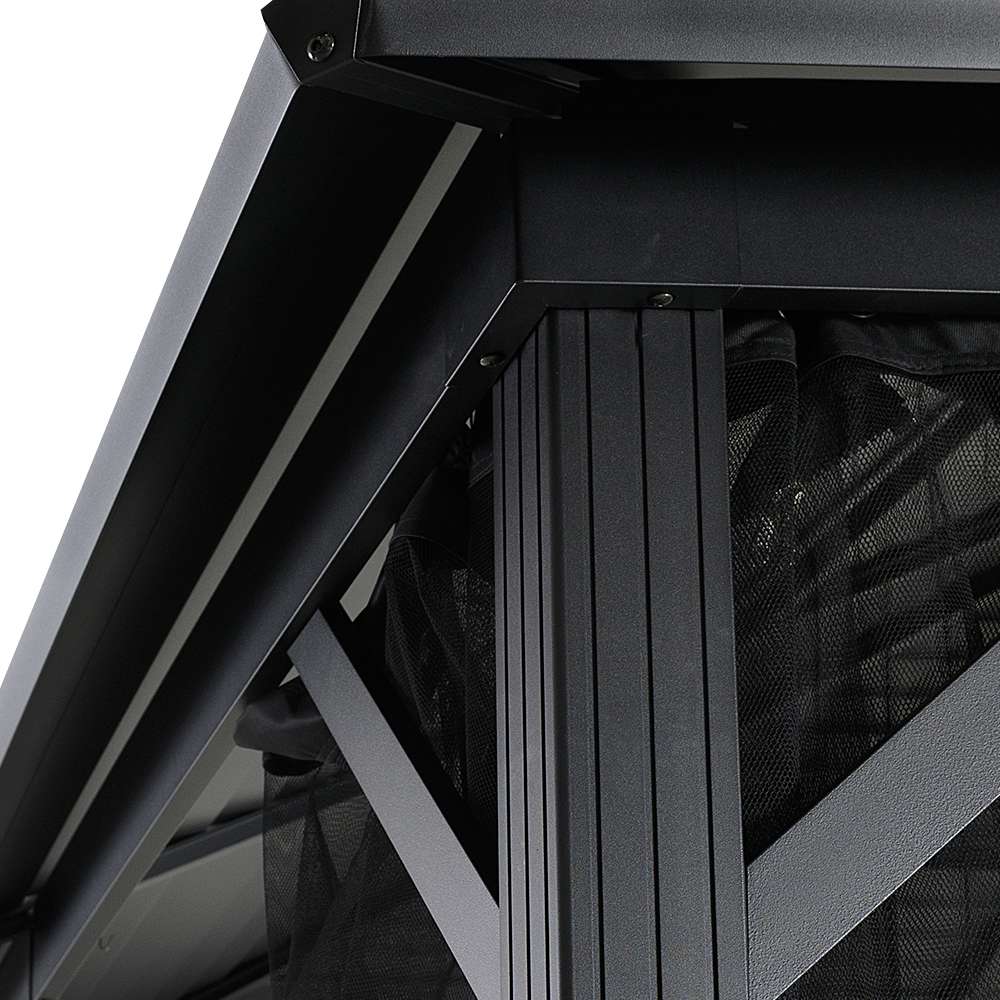 Tofino Black Aluminum and Steel Sun Shelter 10&nbsp;ft.&nbsp;x&nbsp;12&nbsp;ft.