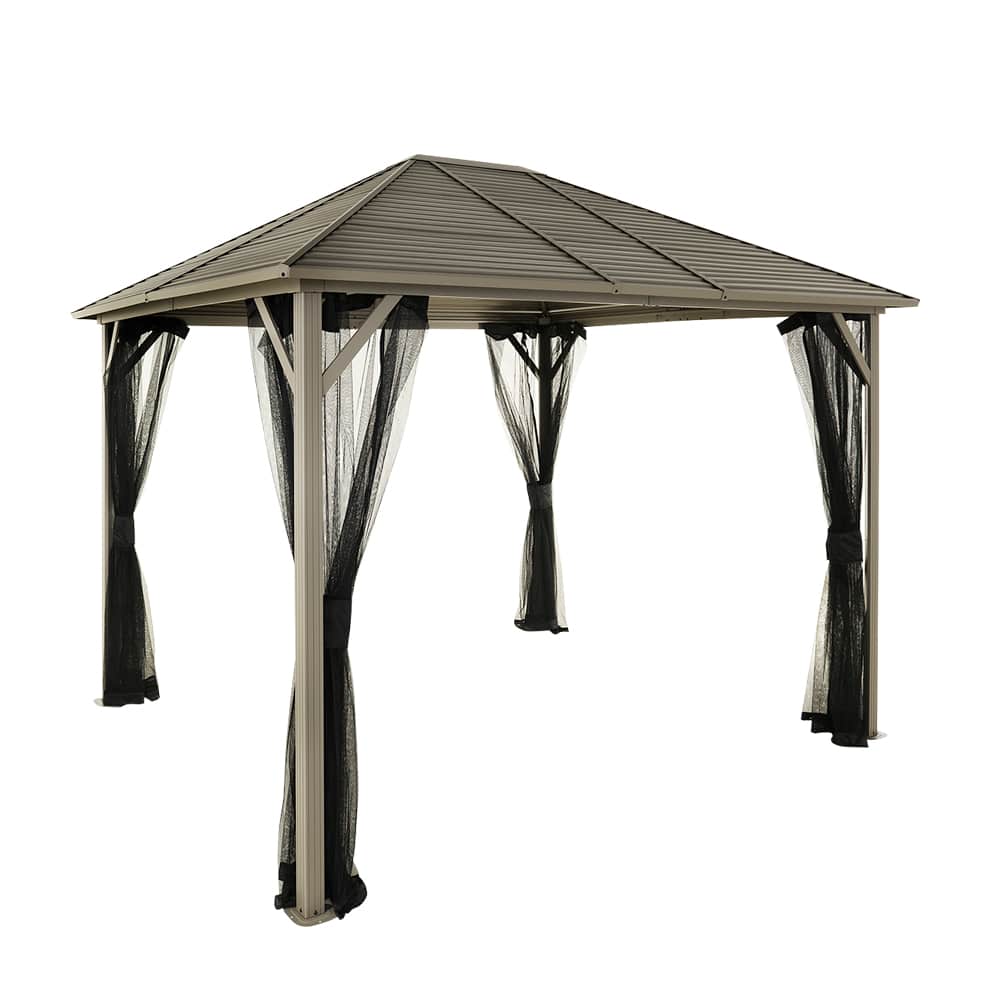 Abri soleil en aluminium et acier Tofino beige 10&nbsp;pi&nbsp;x&nbsp;10&nbsp;pi