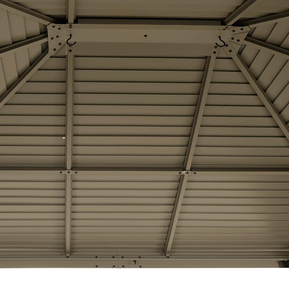 Abri soleil en aluminium et acier Tofino beige 10&nbsp;pi&nbsp;x&nbsp;10&nbsp;pi