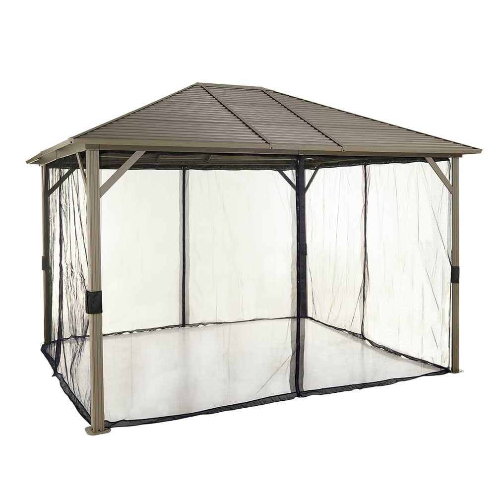 Abri soleil en aluminium et acier Tofino beige 10&nbsp;pi&nbsp;x&nbsp;12&nbsp;pi