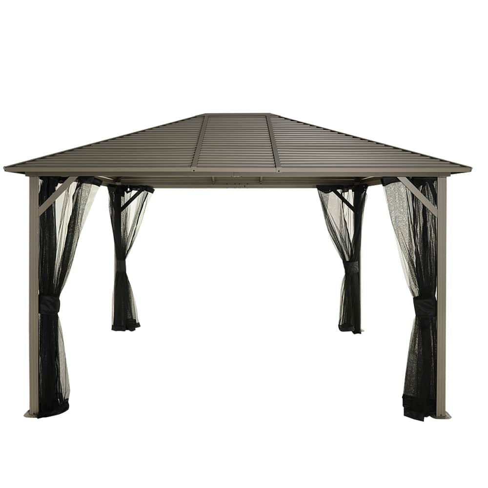 Abri soleil en aluminium et acier Tofino beige 10&nbsp;pi&nbsp;x&nbsp;12&nbsp;pi