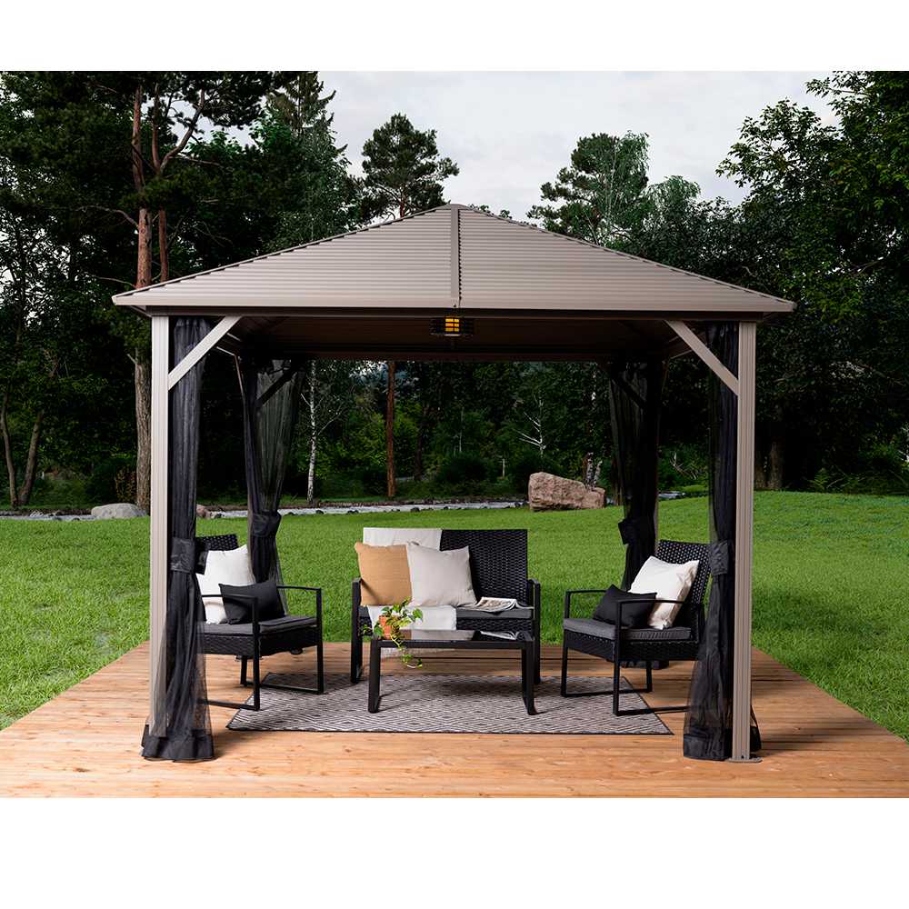 Abri soleil en aluminium et acier Tofino beige 10&nbsp;pi&nbsp;x&nbsp;12&nbsp;pi