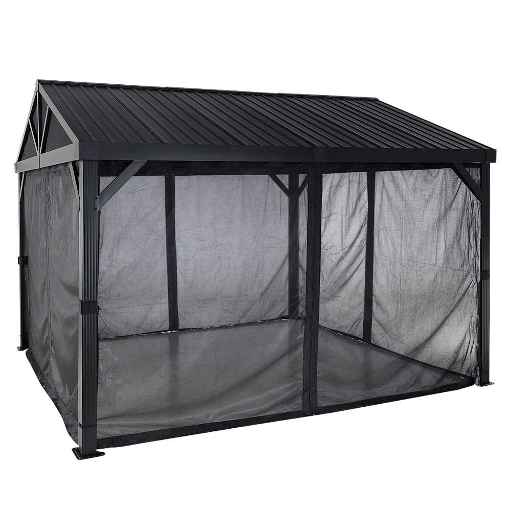 Olden Black Aluminum and Steel Sun Shelter 10 ft. x 12 ft. - Canac