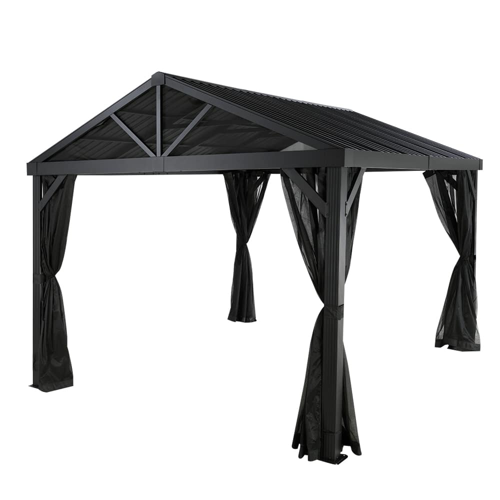 Abri soleil en aluminium et acier Olden noir 10&nbsp;pi&nbsp;x&nbsp;12&nbsp;pi