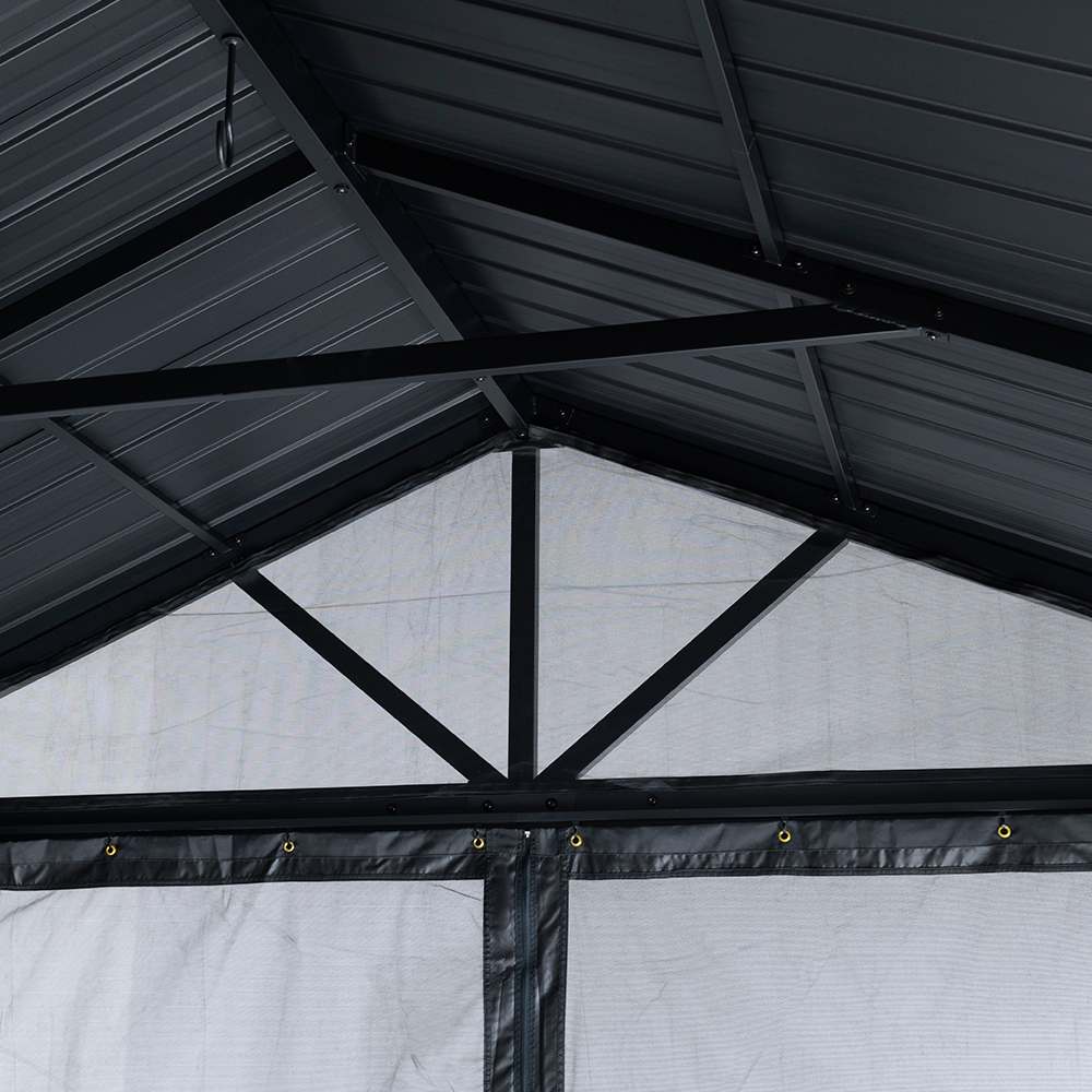 Abri soleil en aluminium et acier Olden noir 10&nbsp;pi&nbsp;x&nbsp;12&nbsp;pi
