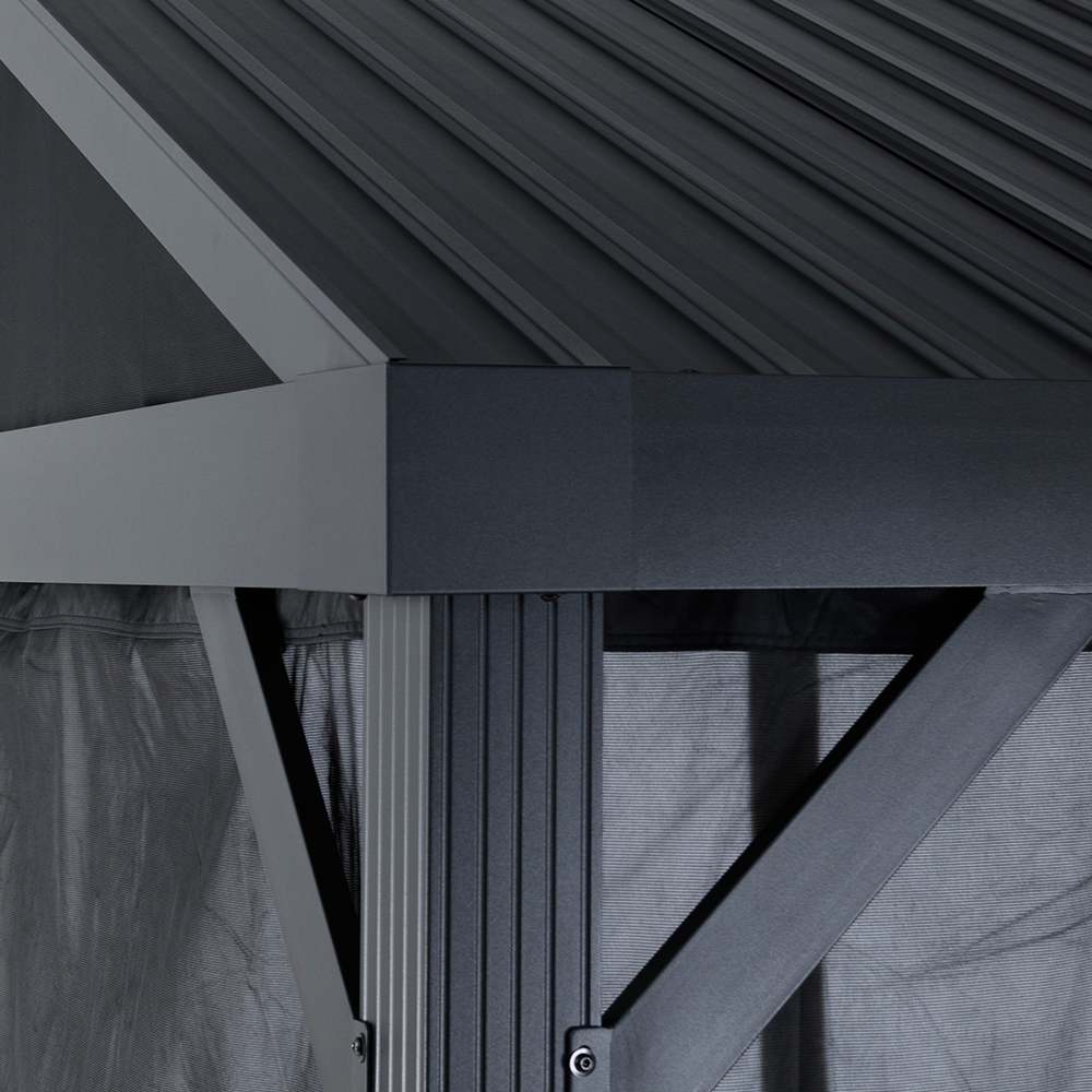 Abri soleil en aluminium et acier Olden noir 10&nbsp;pi&nbsp;x&nbsp;12&nbsp;pi