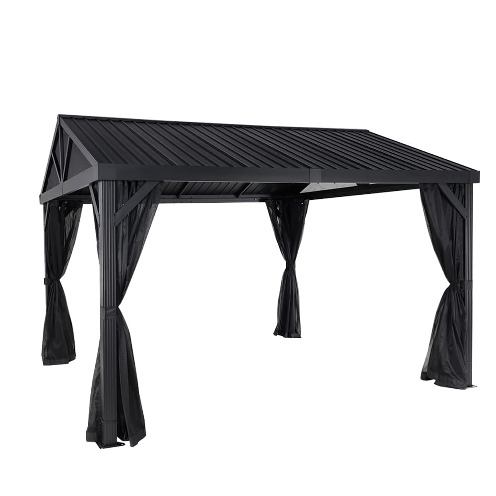 Abri soleil en aluminium et acier Olden noir 10&nbsp;pi&nbsp;x&nbsp;14&nbsp;pi